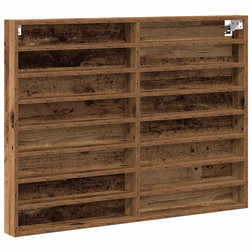 Kiállító szekrény polcokkal Öreg fa 100 x 8,5 x 75 cm Faanyag