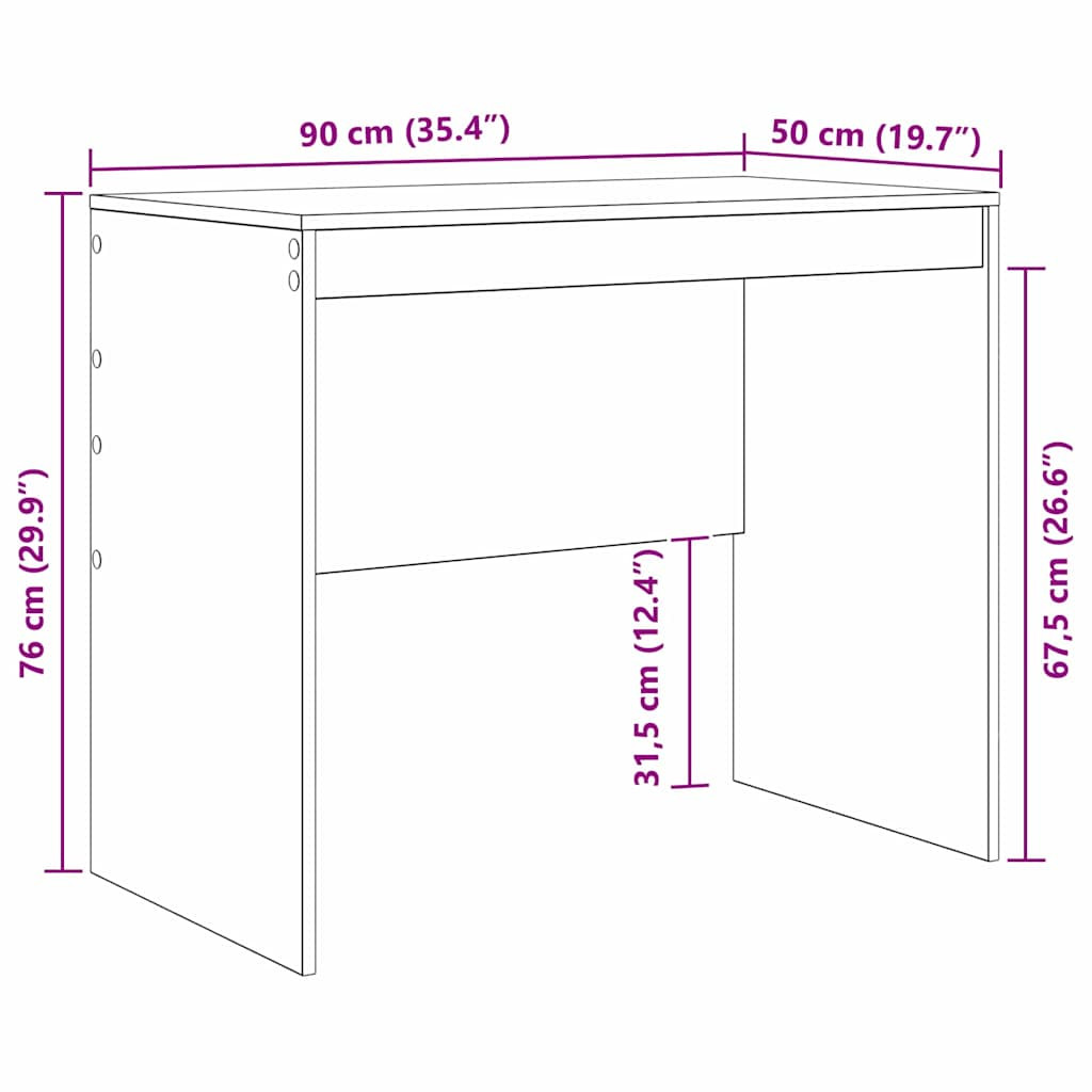 Asztal Beton szürke 90 x 50 x 76 cm Faanyag