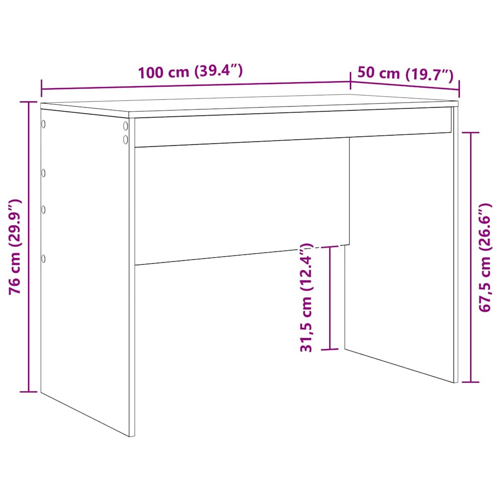 Asztal Beton szürke 100 x 50 x 76 cm Faanyag