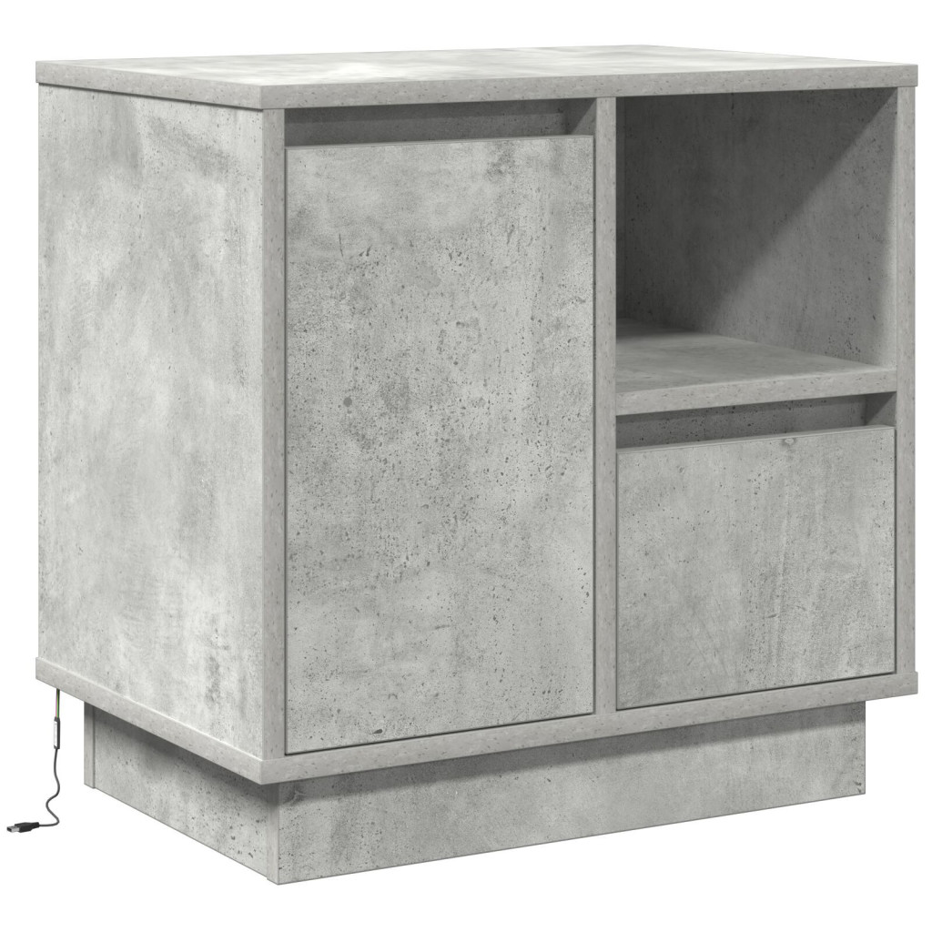 LED-es Éjjeli Asztal Beton Szürke 50x34,5x50 cm