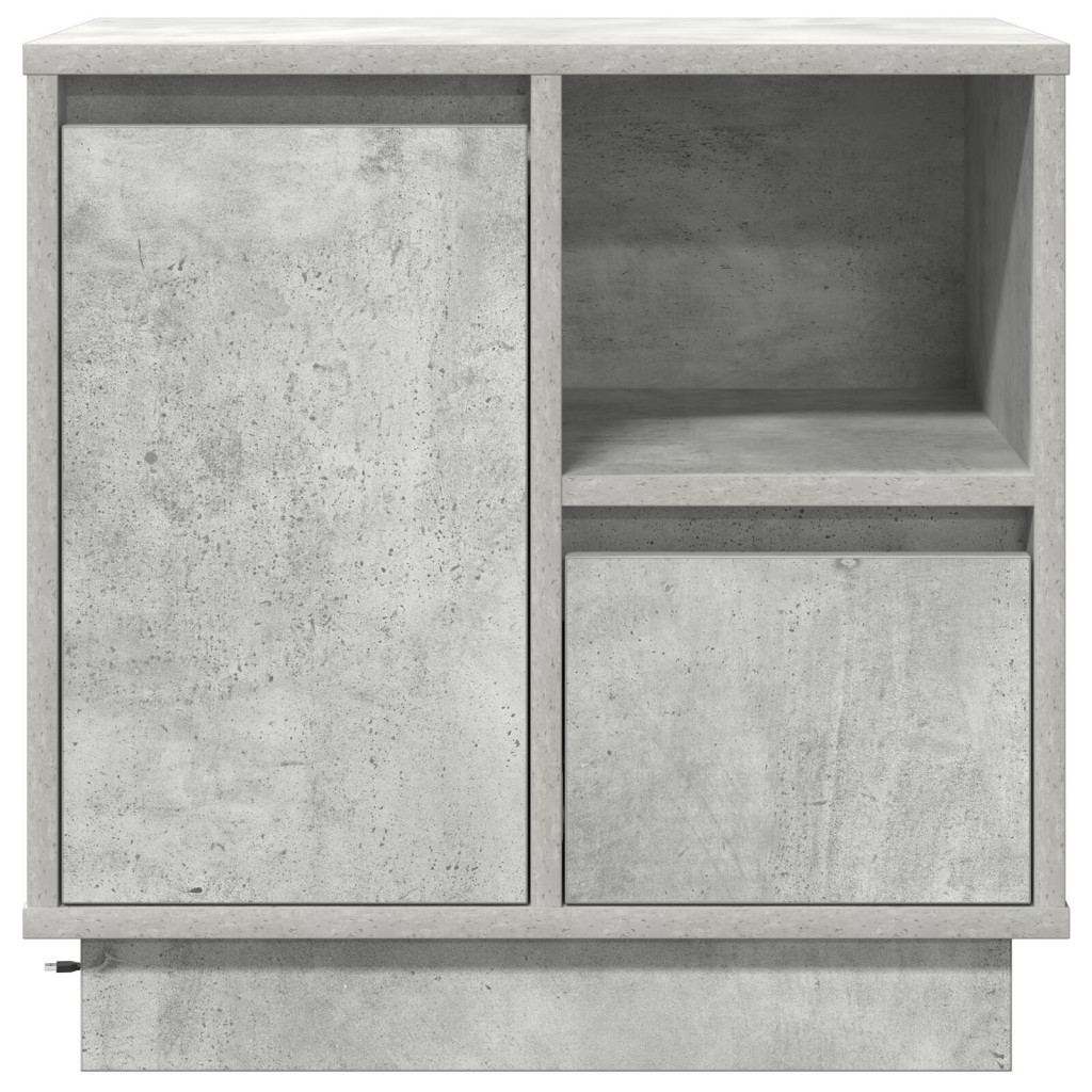 LED-es Éjjeli Asztal Beton Szürke 50x34,5x50 cm