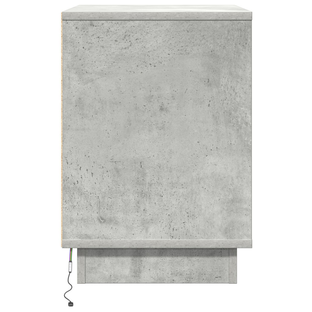 LED-es Éjjeli Asztal Beton Szürke 50x34,5x50 cm