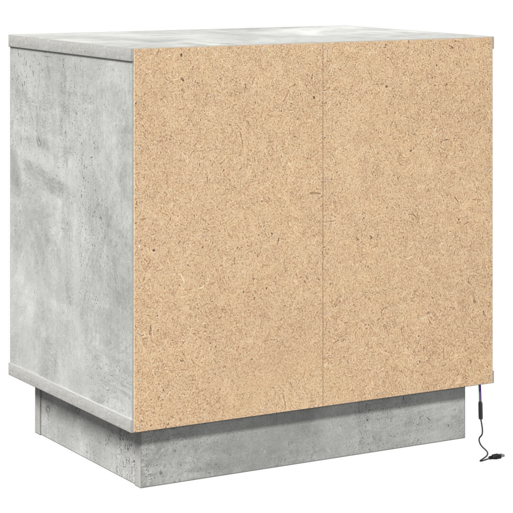 LED-es Éjjeli Asztal Beton Szürke 50x34,5x50 cm