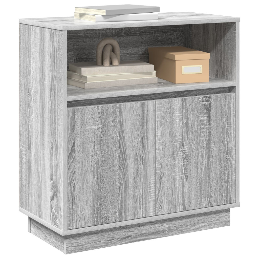 LED-es szekrény Szürke Sonoma 71x34,5x75 cm Mérnöki fa