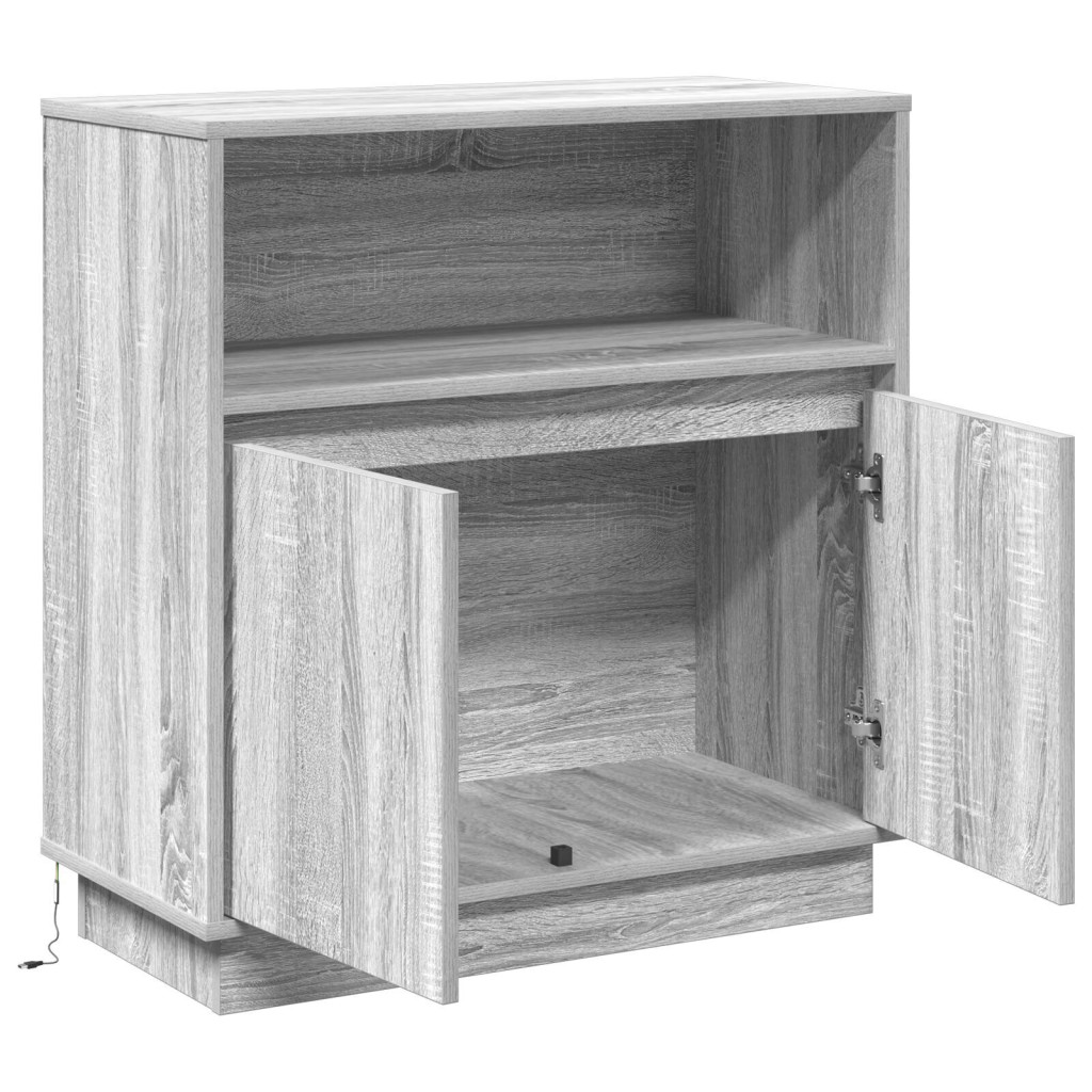 LED-es szekrény Szürke Sonoma 71x34,5x75 cm Mérnöki fa