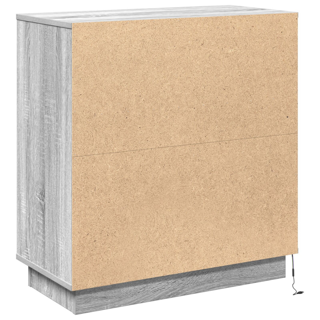 LED-es szekrény Szürke Sonoma 71x34,5x75 cm Mérnöki fa