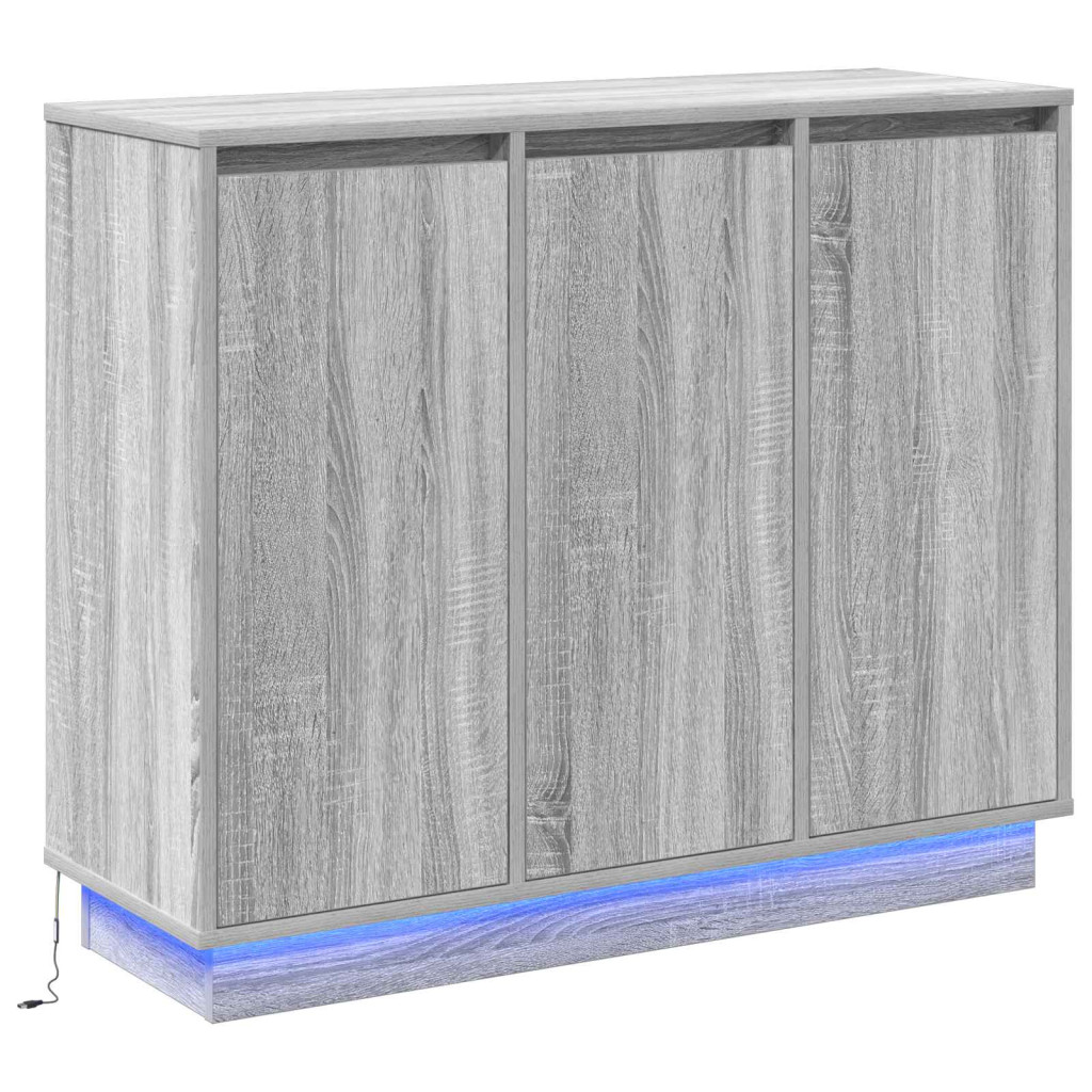 LED tálaló Szürke Sonoma 90 x 32 x 75 cm Faanyag