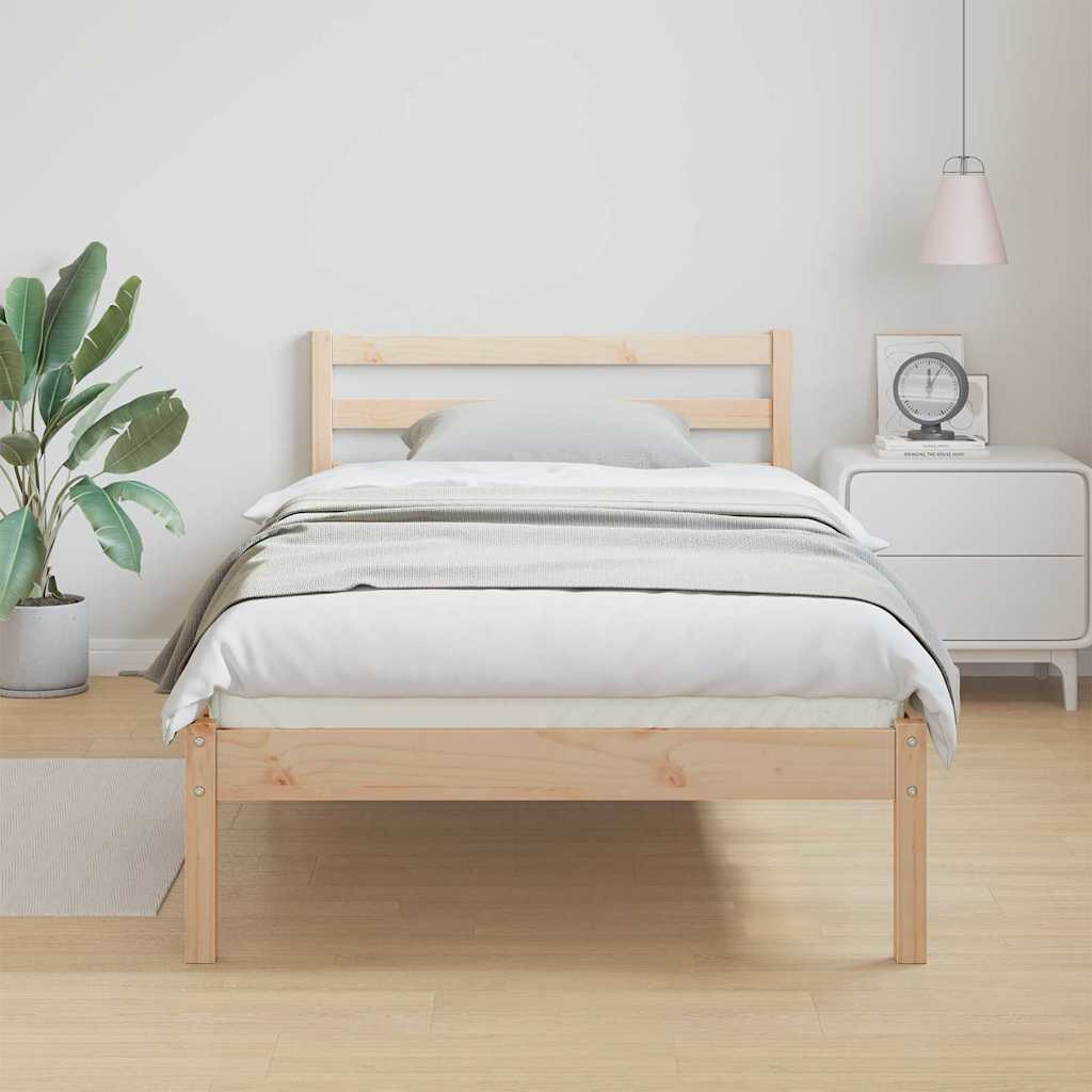 Ágykeret Barna 215,5 x 105,5 x 69,5 cm Tömör fenyőfa