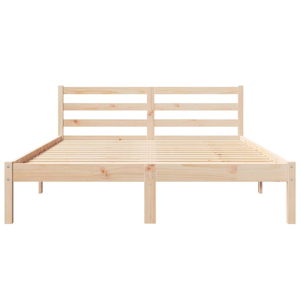 vidaXL Ágykeret Barna 215,5 x 165,5 x 69,5 cm Tömör fenyőfa
