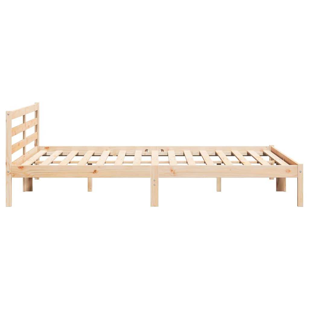 vidaXL Ágykeret Barna 215,5 x 185,5 x 69,5 cm Tömör fenyőfa