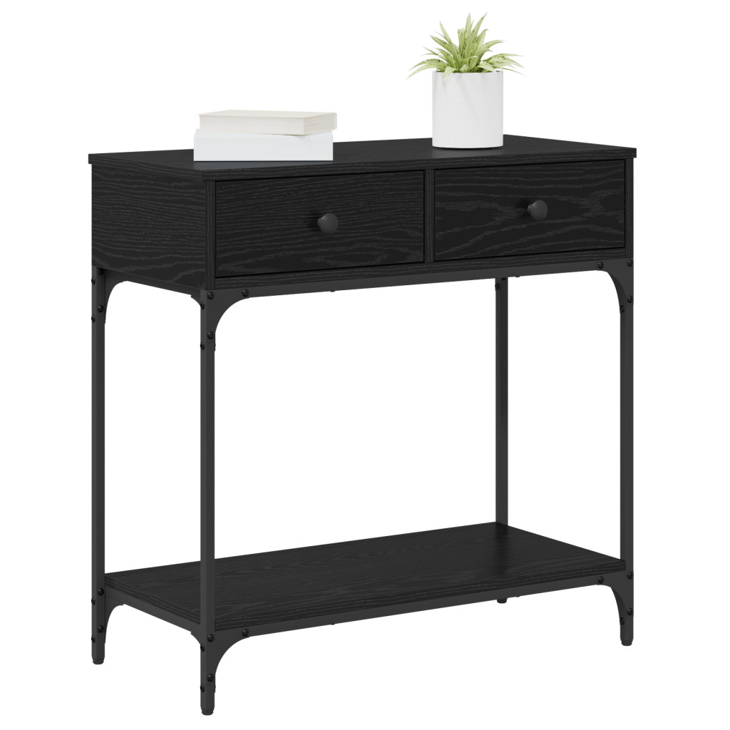 Konzolasztal Fekete tölgy 75x34.5x75 cm Mérnöki fa