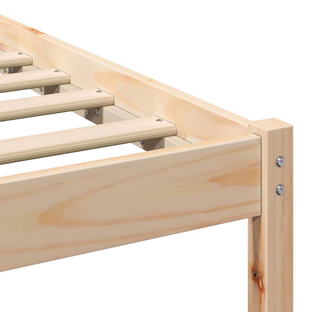 Ágykeret fejtámlával Barna 90 x 210 cm Tömör fenyőfa