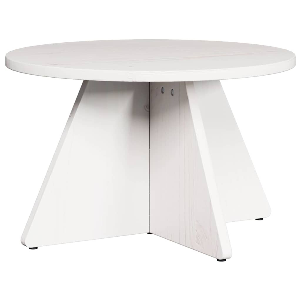 Dohányzóasztal 3 pcs Fehér 49 x 49 x 30 cm Tömör fenyőfa