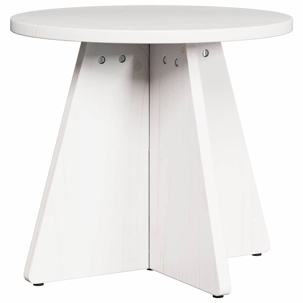 Dohányzóasztal 3 pcs Fehér 49 x 49 x 30 cm Tömör fenyőfa