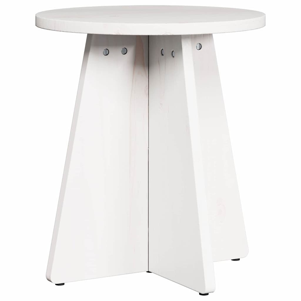 Dohányzóasztal 3 pcs Fehér 49 x 49 x 30 cm Tömör fenyőfa