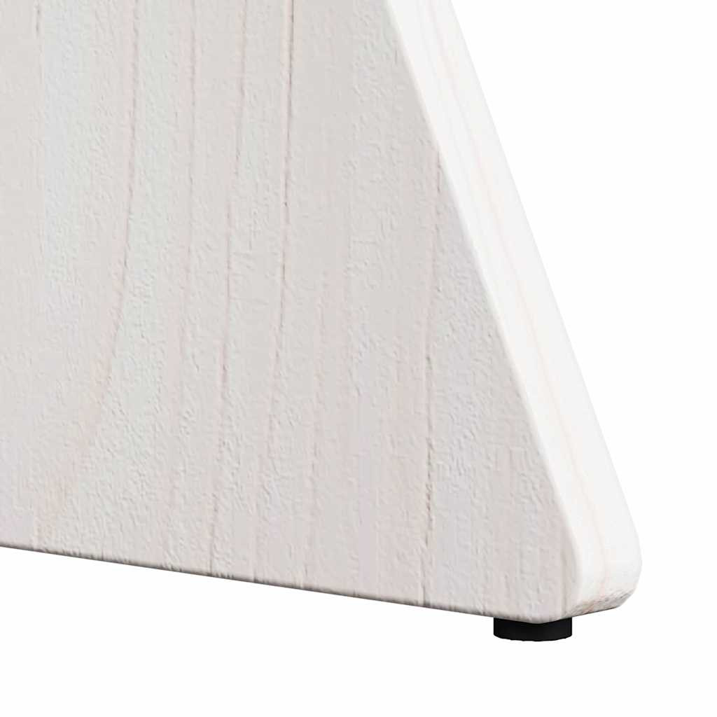 Dohányzóasztal 3 pcs Fehér 49 x 49 x 30 cm Tömör fenyőfa