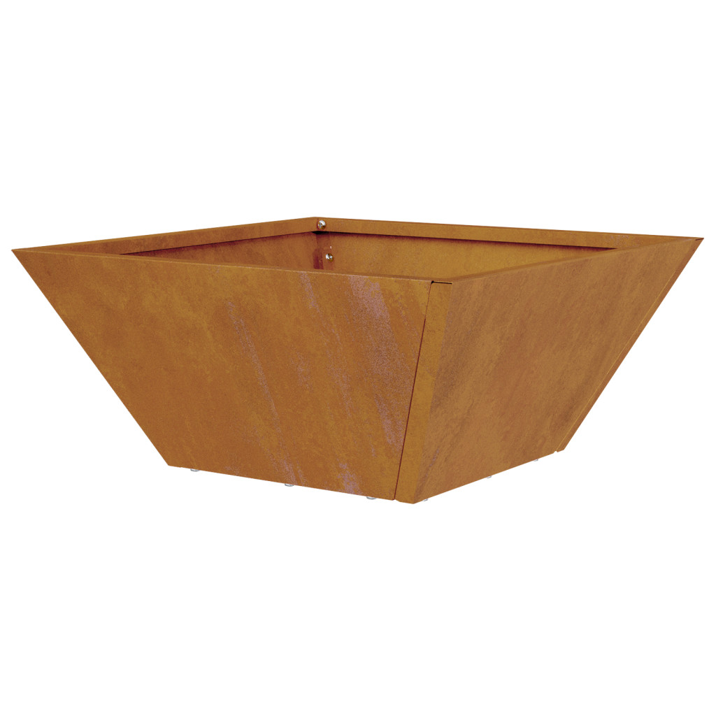 Fém virágcserép Időjárásálló acél 35 x 35 x 15 cm Tartós