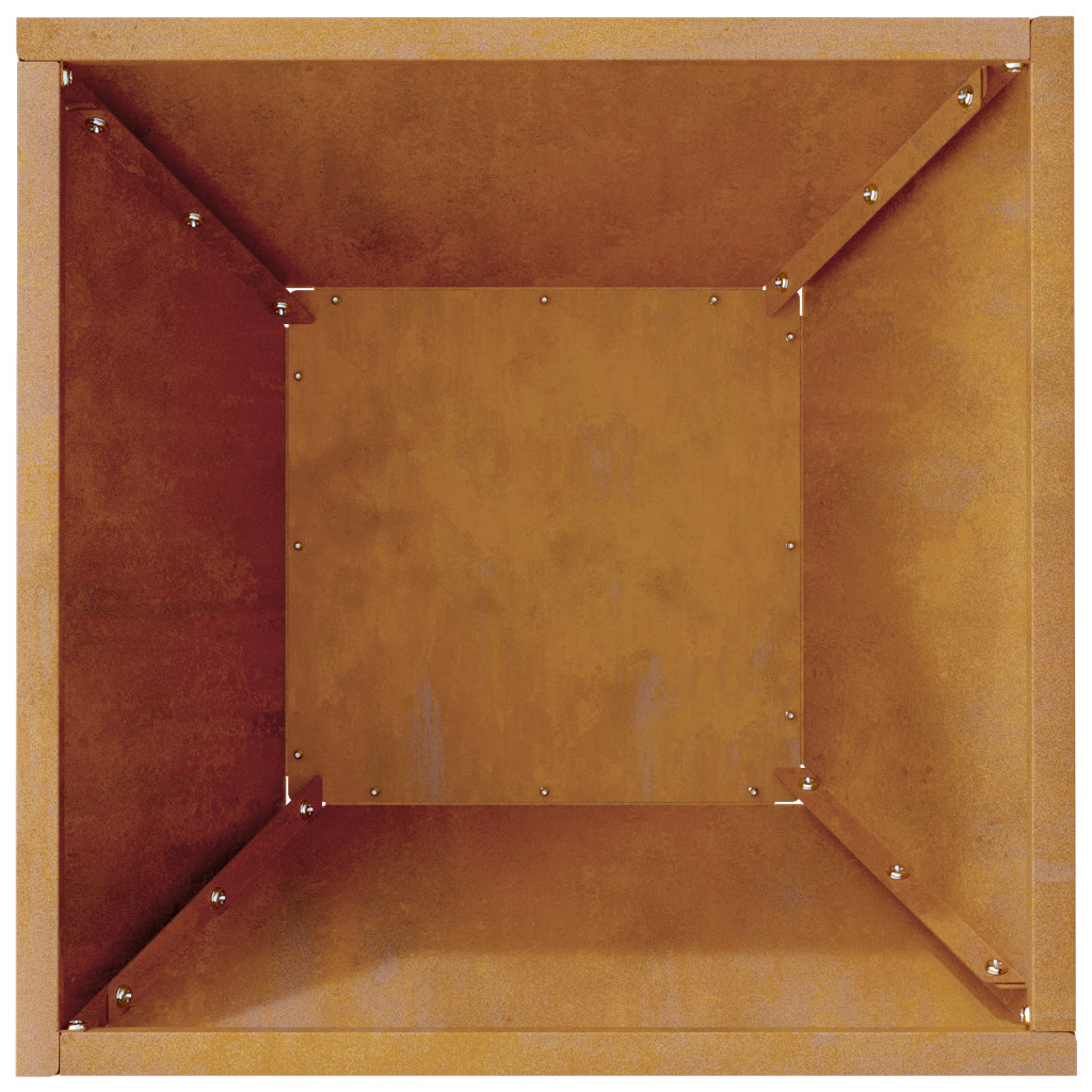 Fém virágcserép Időjárásálló acél 35 x 35 x 15 cm Tartós