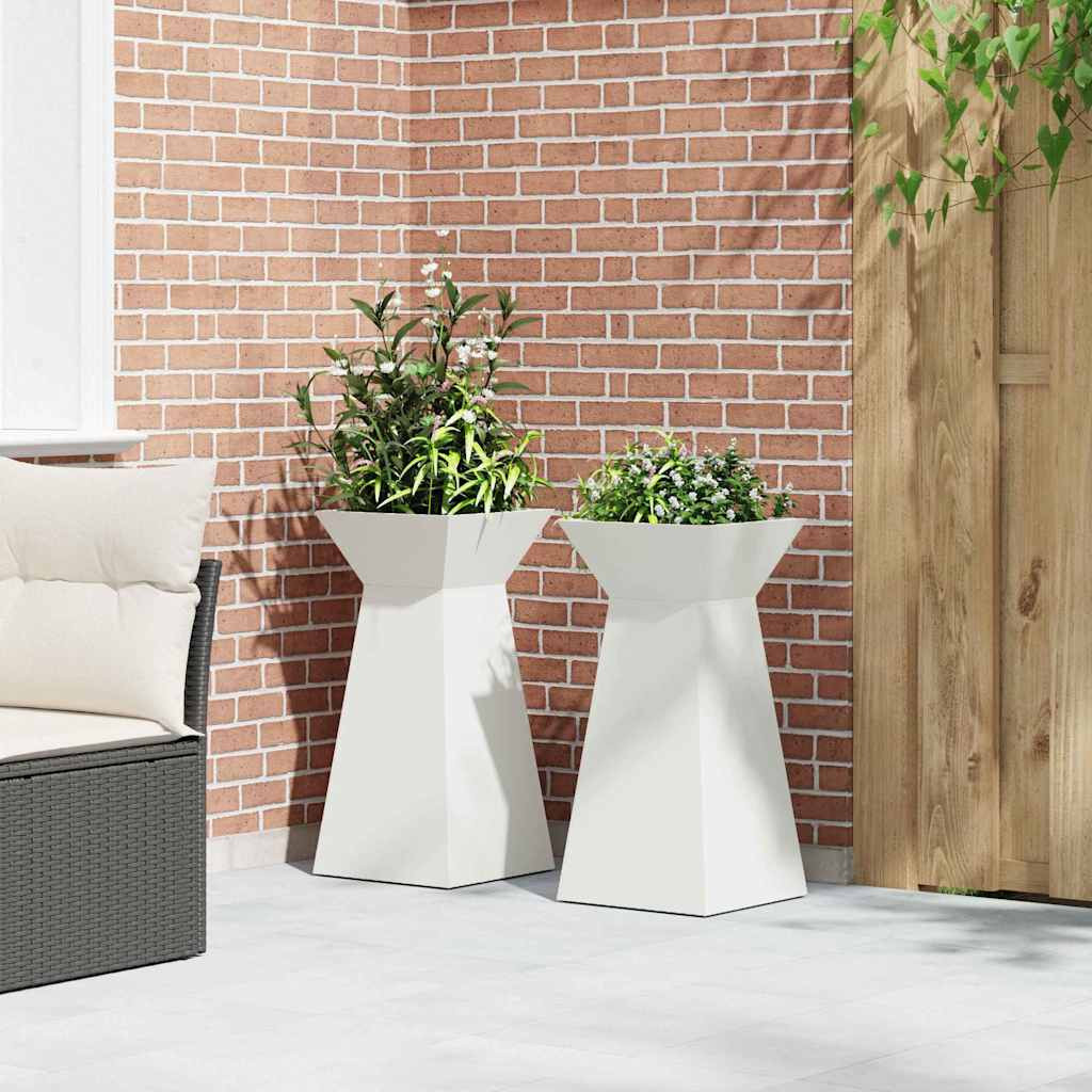 Pillér Ültető 2 pcs Fehér 35 x 35 x 73 cm Acél