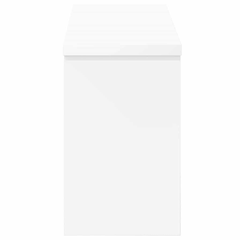 Fali Kabáthorog polcokkal Fehér 50 x 16 x 26 cm Faanyag