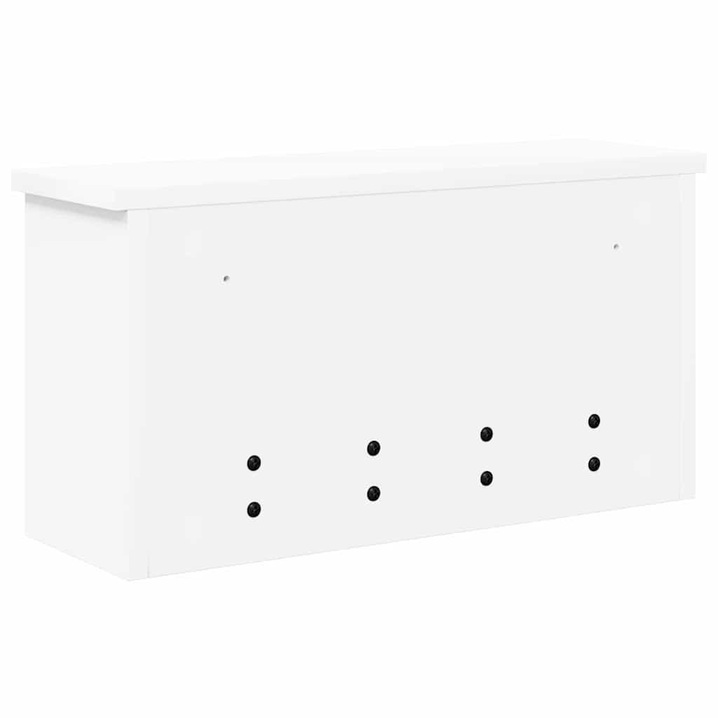 Fali Kabáthorog polcokkal Fehér 50 x 16 x 26 cm Faanyag