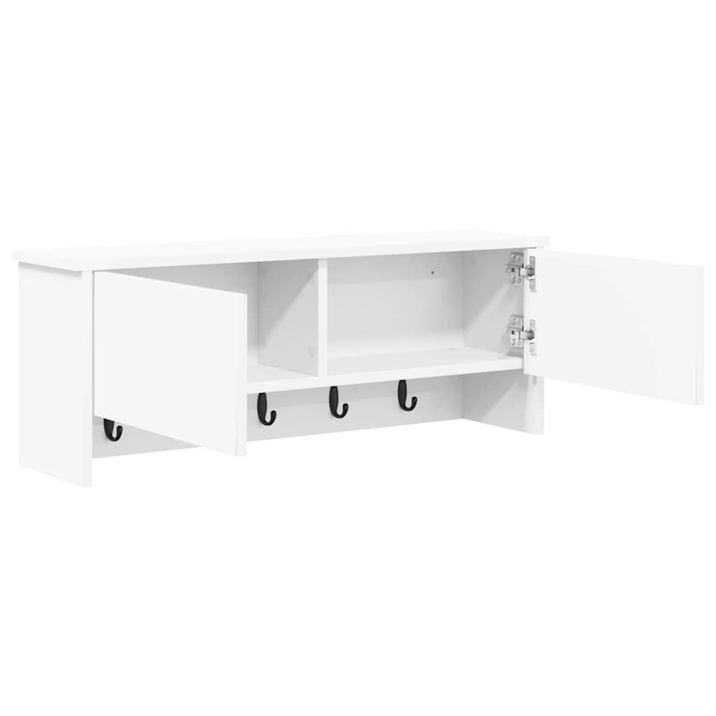 Fali Kabáthorog polcokkal ajtóval Fehér 80 x 20 x 30 cm Faanyag