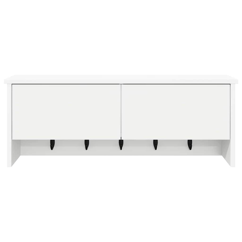 Fali Kabáthorog polcokkal ajtóval Fehér 80 x 20 x 30 cm Faanyag