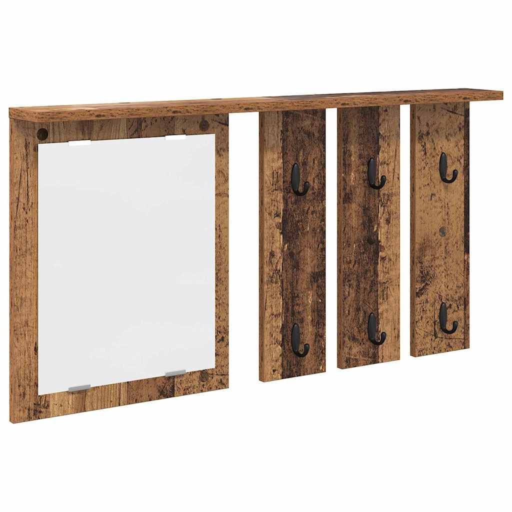 Fali Kabáthorog polcokkal Régi fa 85 x 10 x 45 cm Faanyag