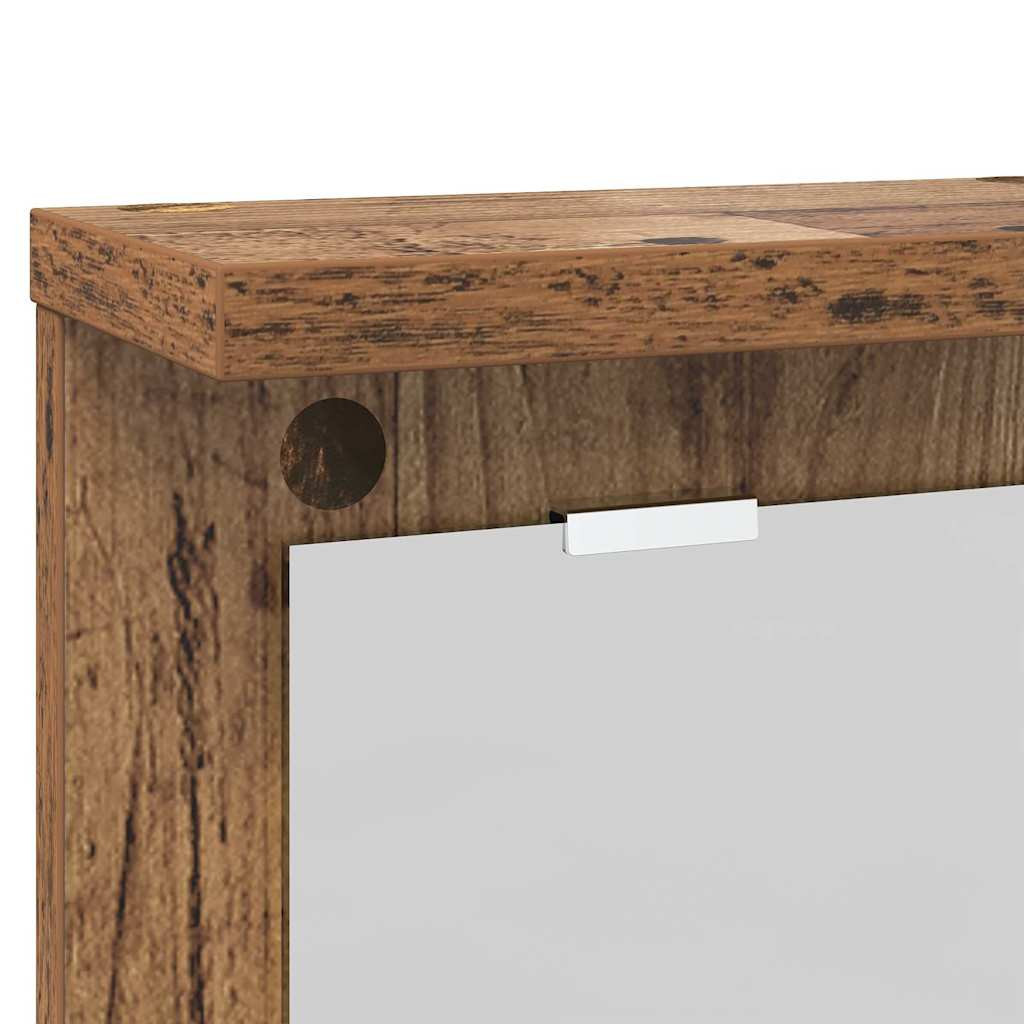 Fali Kabáthorog polcokkal Régi fa 85 x 10 x 45 cm Faanyag