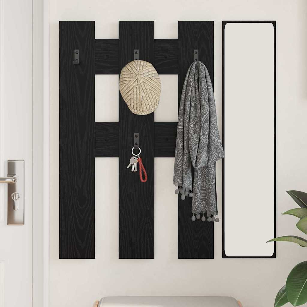 Fali Kabáthorog tárolóval Musta tammi 65 x 3 x 100 cm Faanyag