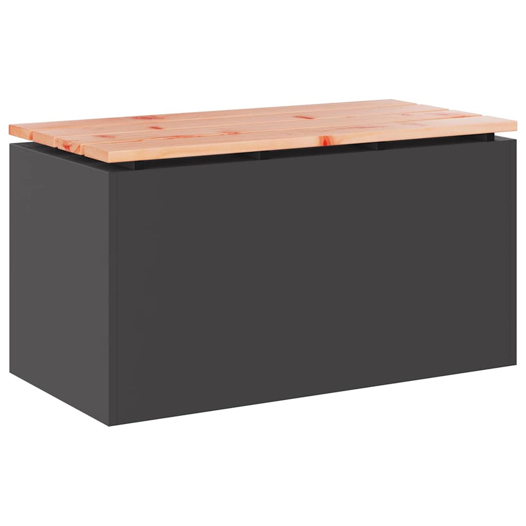 Kerti pad Fekete 80 x 40 x 43 cm Acél