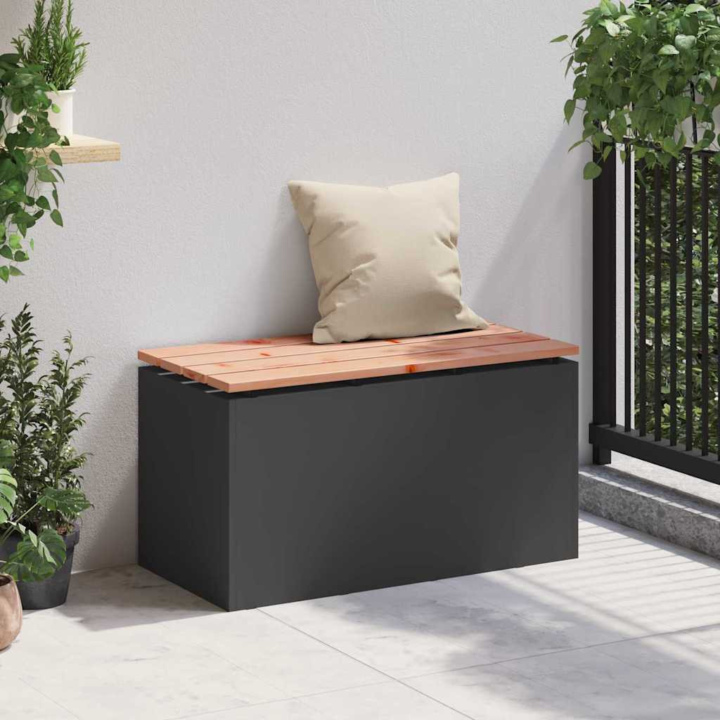 Kerti pad Fekete 80 x 40 x 43 cm Acél