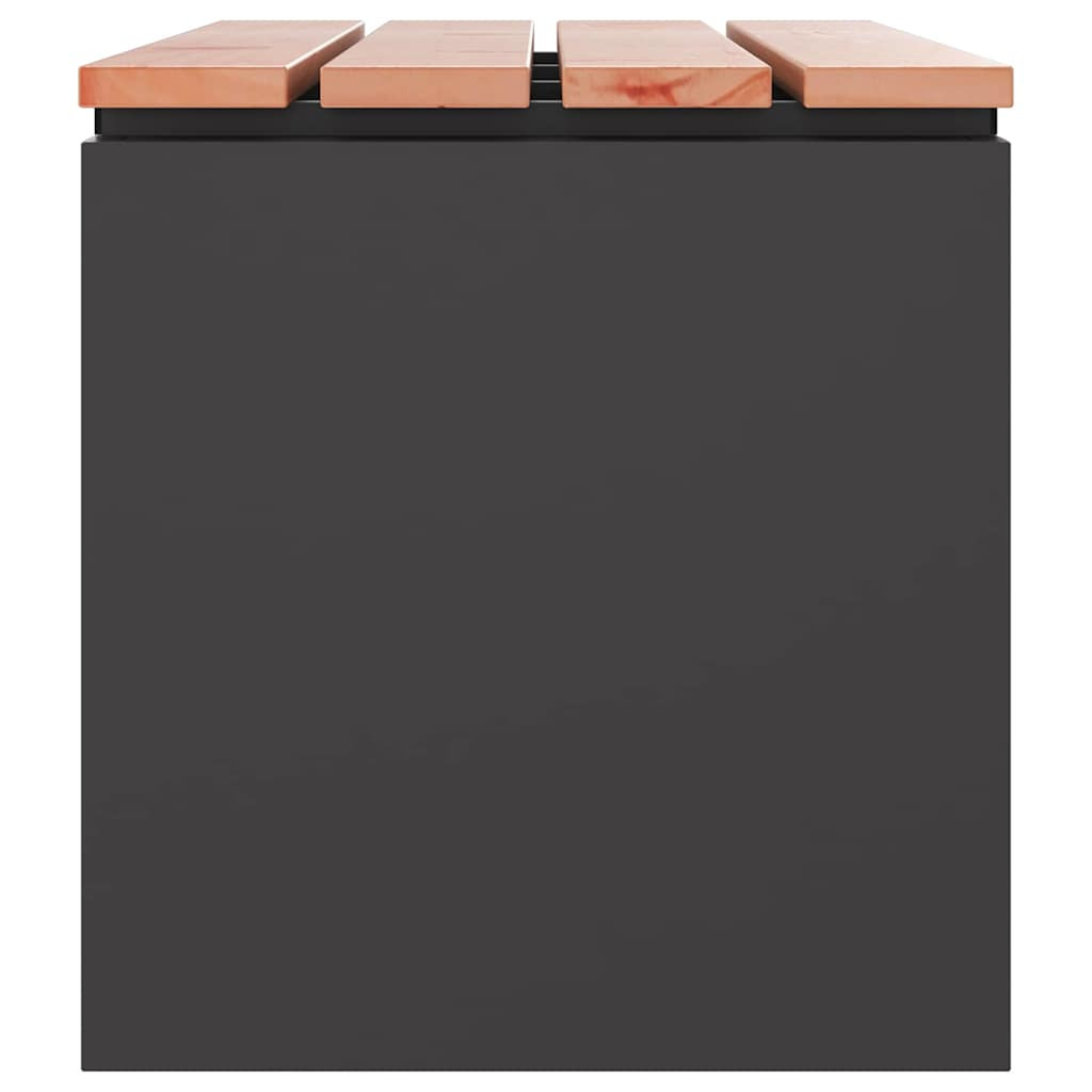 Kerti pad Fekete 80 x 40 x 43 cm Acél