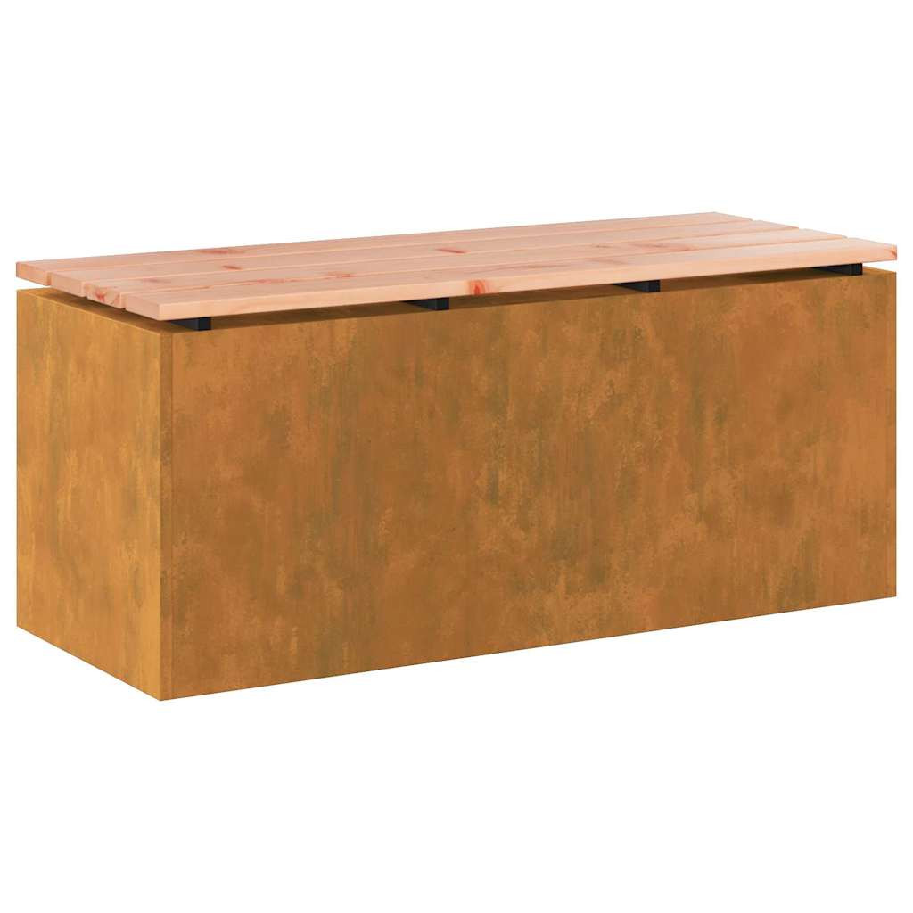 Kerti pad Rozsdás 100 x 40 x 43 cm időjárásálló acél