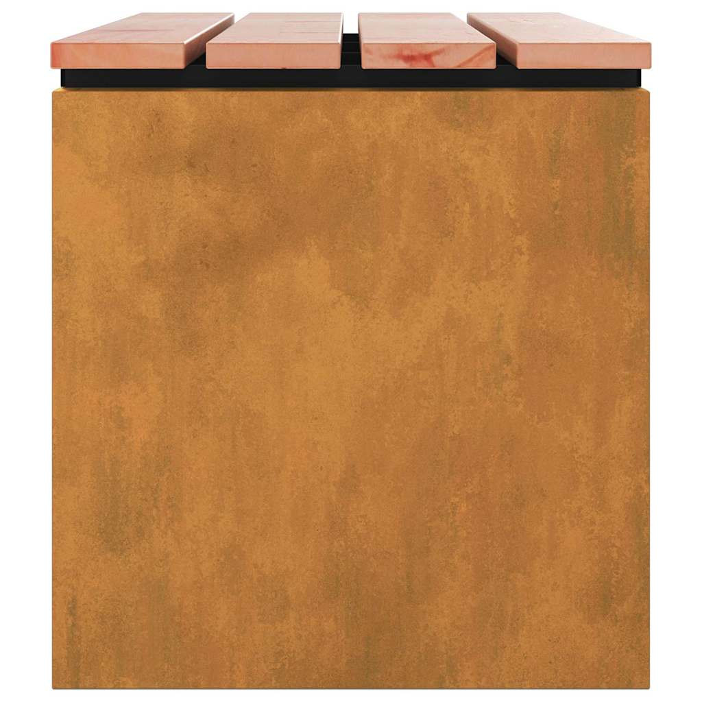 Kerti pad Rozsdás 100 x 40 x 43 cm időjárásálló acél