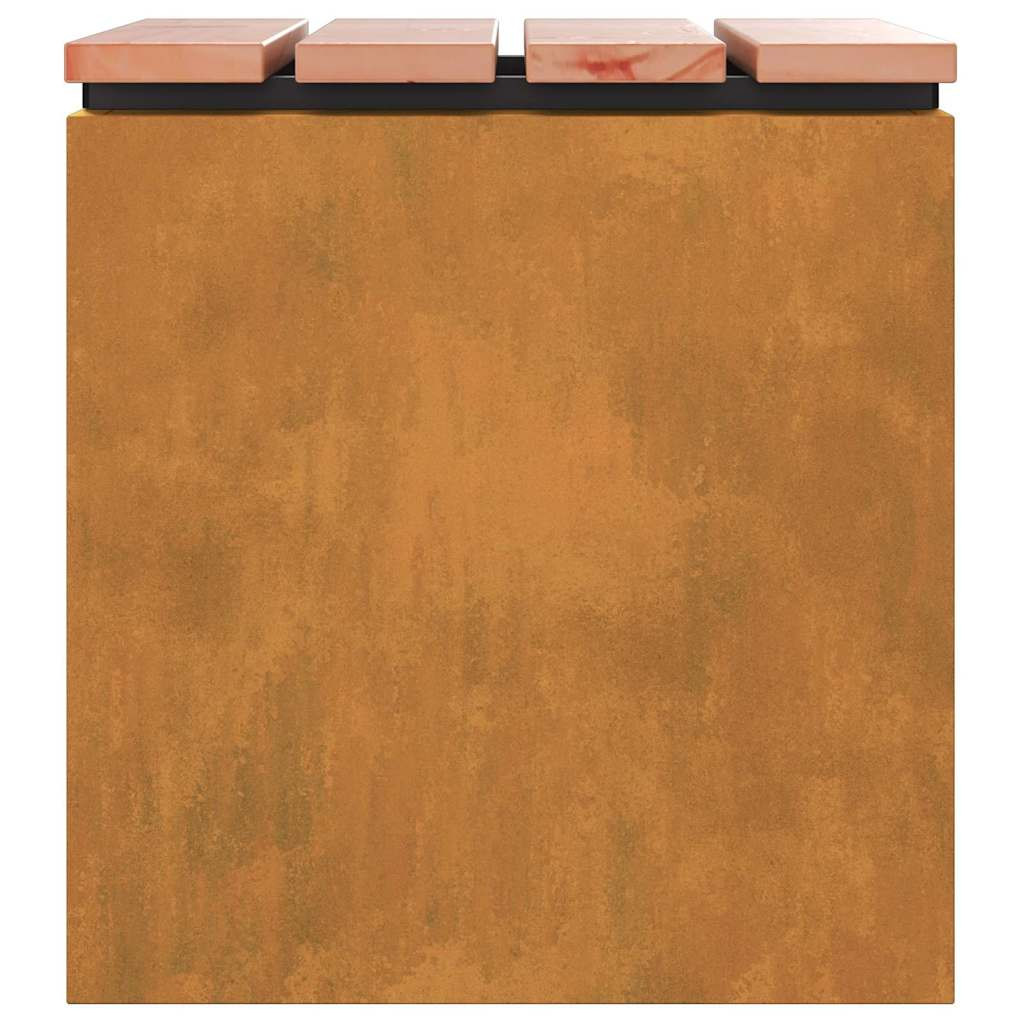 Kerti pad Rozsdás 40 x 40 x 43 cm időjárásálló acél