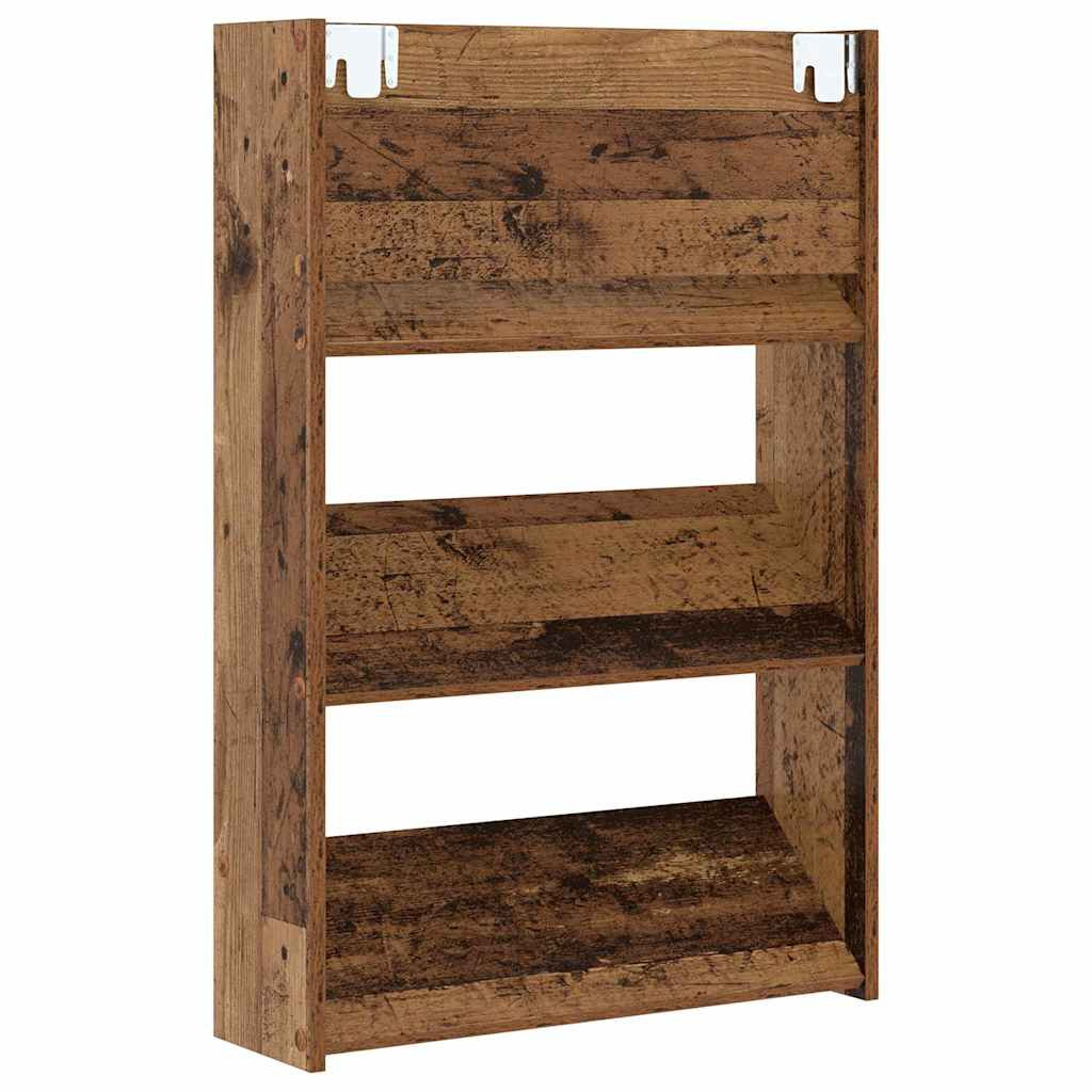 Cipőszekrény polcokkal 2 pcs Öreg fa 60 x 18 x 90 cm Faanyag