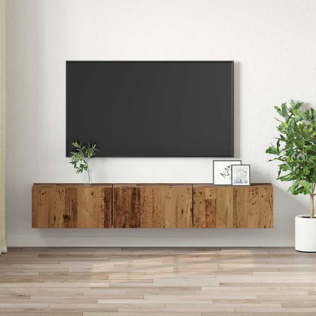 TV szekrény 3 pcs Barna 60 x 30 x 30 cm Faanyag