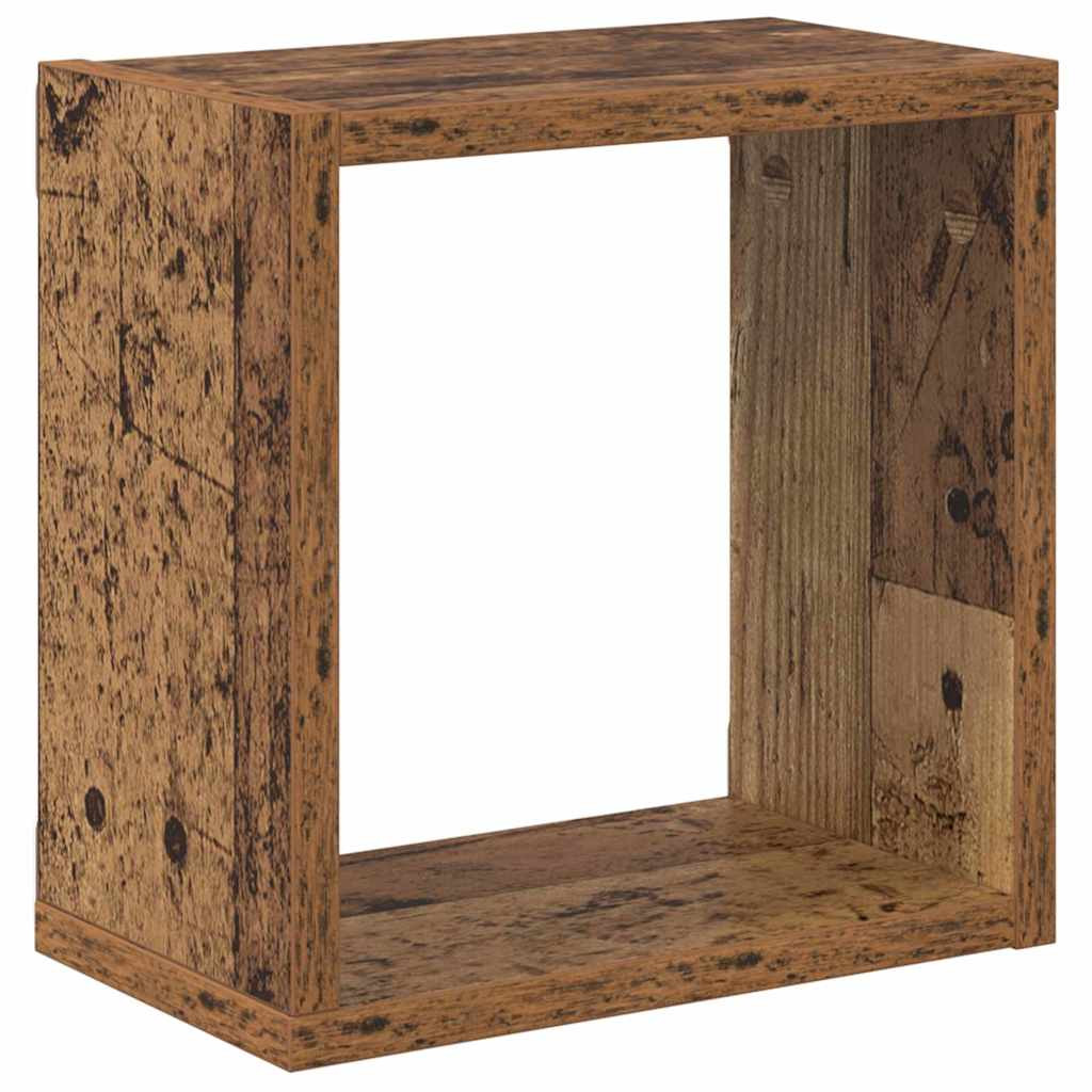 Fali Polcok polcokkal 2 pcs Régi fa 26 x 15 x 26 cm Faanyag