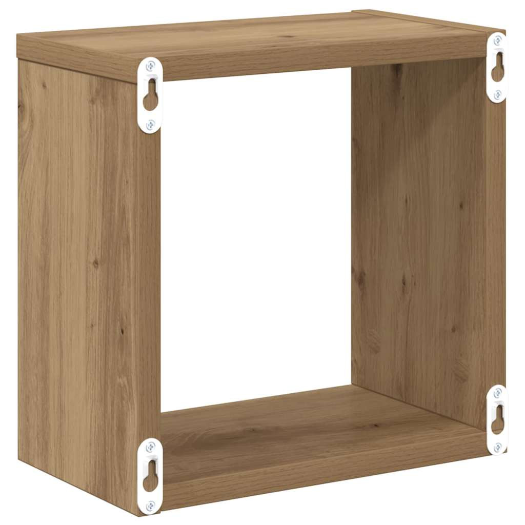 Fali Polcok 2 pcs kézműves tölgy 26 x 15 x 26 cm Faanyag