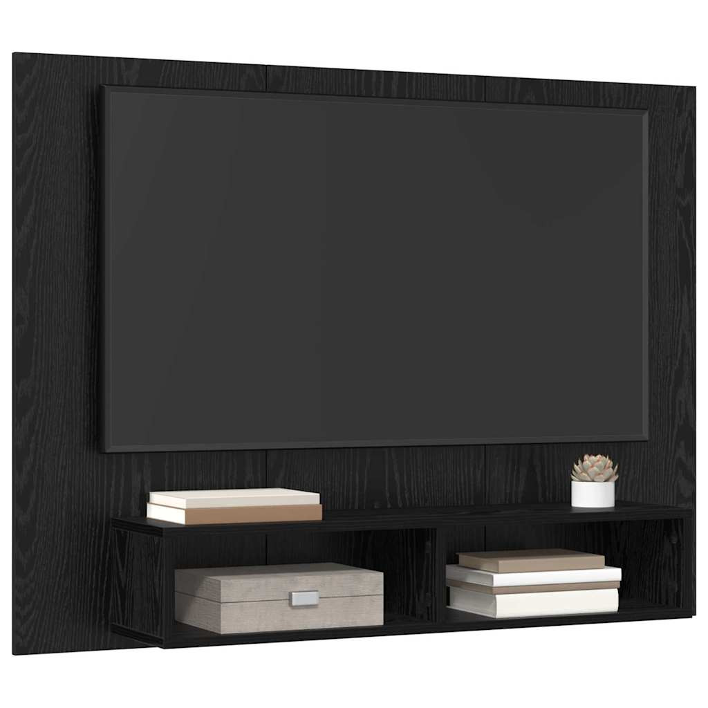 Fali TV Szekrény Musta tammi 120 x 23.5 x 90 cm Faanyag