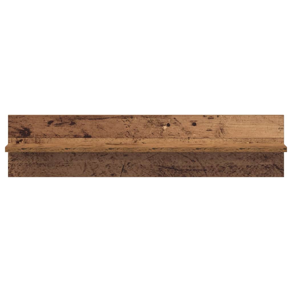 Falpolcok polcokkal 2 pcs Régi fa 80 x 11.5 x 18 cm Faanyag