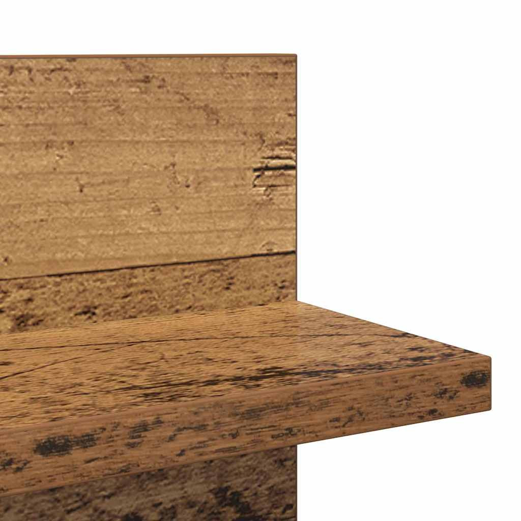 Falpolcok polcokkal 2 pcs Régi fa 80 x 11.5 x 18 cm Faanyag