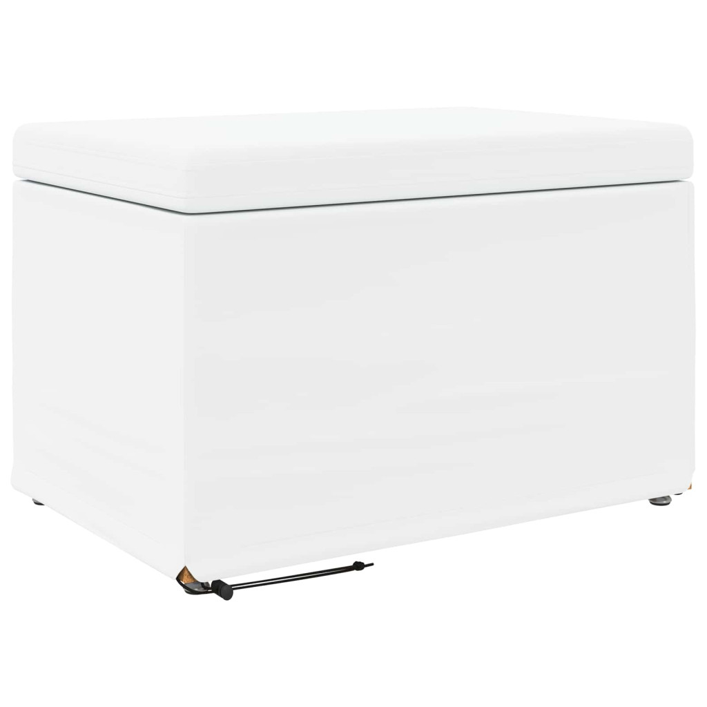 vidaXL Zsámoly Fehér 61 x 41 x 40 cm Műbőr és Műanyag Fa