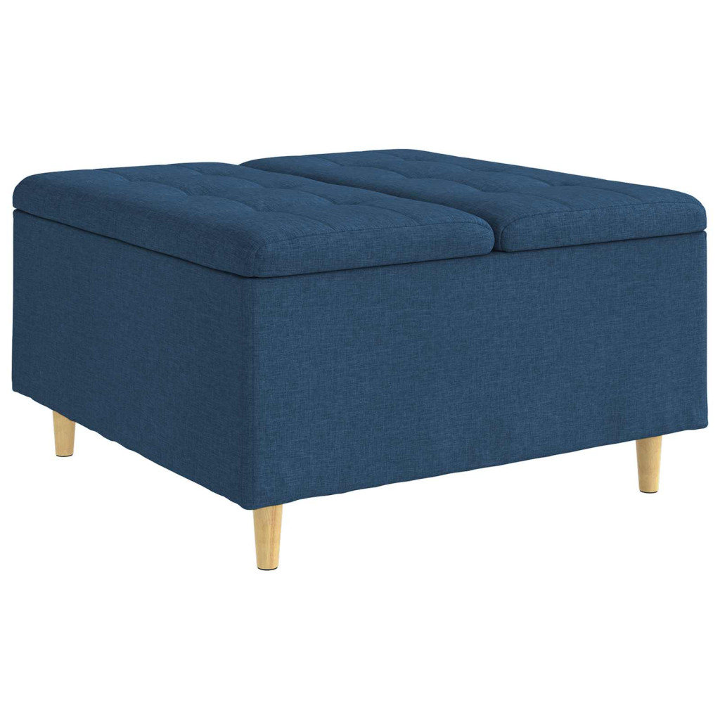 vidaXL Tároló oszmán párnával Kék 80 x 80 x 45 cm szövet