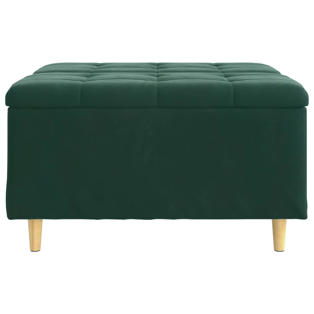 vidaXL Tároló oszmán párnával Sötétzöld 80 x 80 x 45 cm Bársony