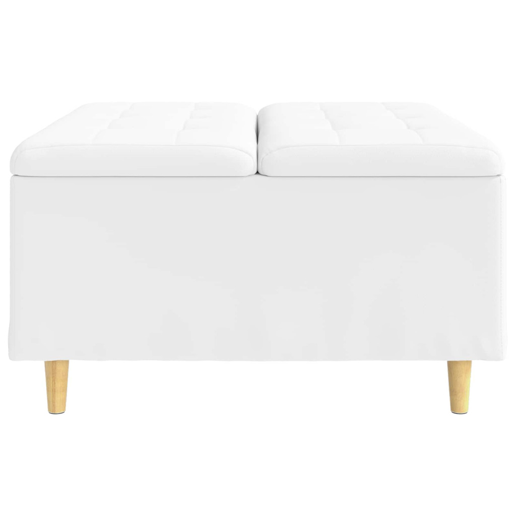 vidaXL Tároló oszmán párnával Fehér 80 x 80 x 45 cm Műbőr