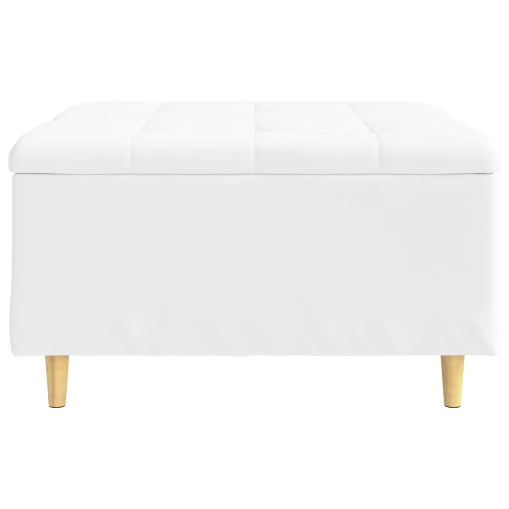 vidaXL Tároló oszmán párnával Fehér 80 x 80 x 45 cm Műbőr