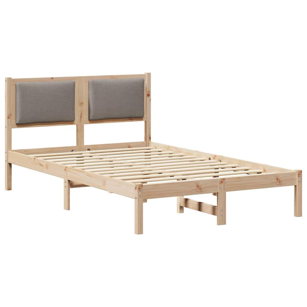 Ágykeret fejtámlával Tópszínű 120 x 200 cm Tömör fenyőfa