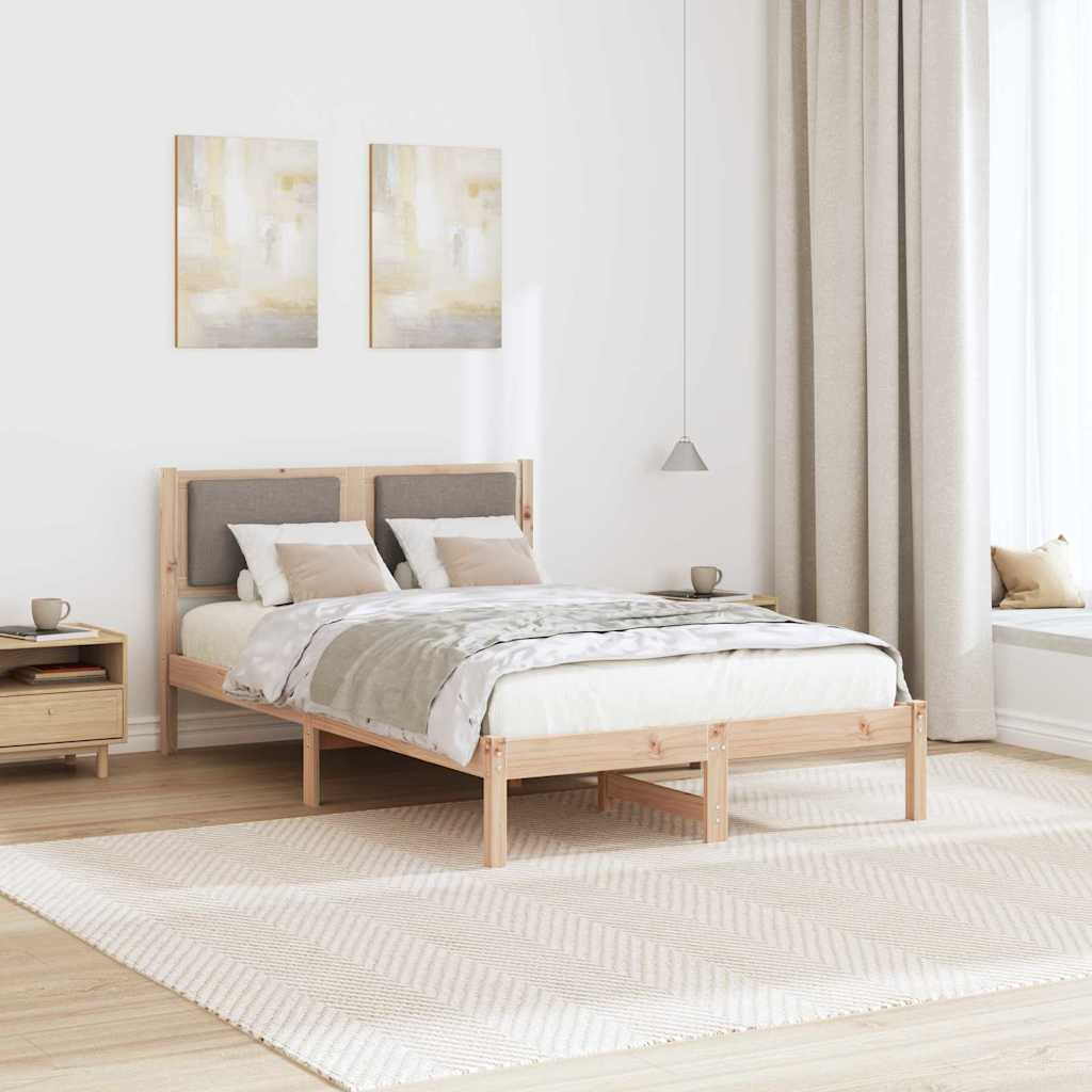 Ágykeret fejtámlával Tópszínű 120 x 200 cm Tömör fenyőfa